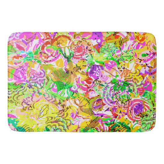 Schattig gekleurd lente abstract bloemmotief badmat (Voorkant)