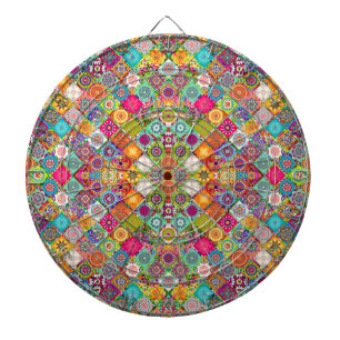 Schattig gekleurd naadloos decoratief patroon dartbord