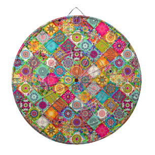 Schattig gekleurd naadloos decoratief patroon dartbord