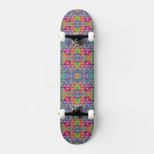 Schattig gekleurd neon sporenontwerp persoonlijk skateboard (Voorkant)
