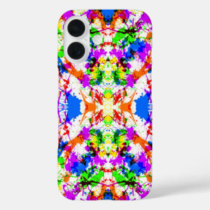 Schattig gekleurd spatverf ontwerp iPhone 16 hoesje