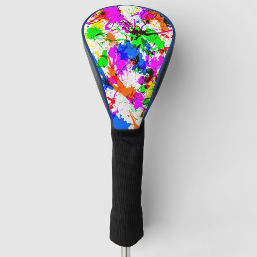 Schattig gekleurd spatverf ontwerp golfheadcover (Voorkant)