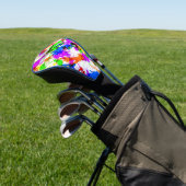 Schattig gekleurd spatverf ontwerp golfheadcover (Insitu)