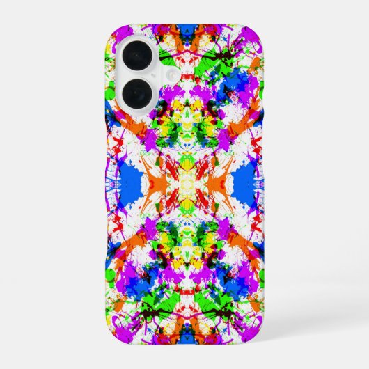 Schattig gekleurd spatverf ontwerp iPhone 16 hoesje (Achterkant)