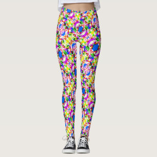 Schattig gekleurd spatverf ontwerp leggings