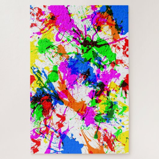 Schattig gekleurd spatverf ontwerp legpuzzel (Verticaal)