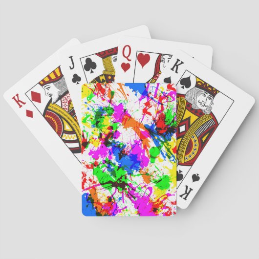 Schattig gekleurd spatverf ontwerp pokerkaarten (Achterkant)