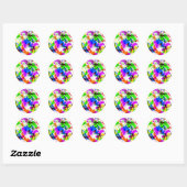 Schattig gekleurd spatverf ontwerp ronde sticker (Vel)