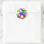 Schattig gekleurd spatverf ontwerp ronde sticker (Tas)