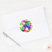 Schattig gekleurd spatverf ontwerp ronde sticker (Envelop)