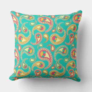 Schattig gekleurd vintage paisley patroon kussen