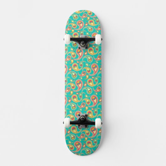 Schattig gekleurd vintage paisley patroon persoonlijk skateboard (Voorkant)