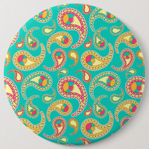 Schattig gekleurd vintage paisley patroon ronde button 6,0 cm