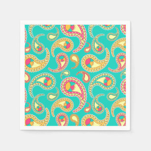 Schattig gekleurd vintage paisley patroon servet