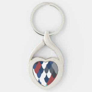 Schattig gekleurd vis korst patroon sleutelhanger