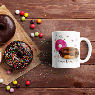 Schattig gekleurde donuts Koffie Mok
