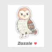 Schattig gekleurde Waterverf Barn Owl Sticker (Vel)