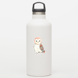 Schattig gekleurde Waterverf Barn Owl Sticker