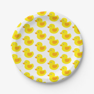 Schattig gele rubberoplaadbonken papieren bordje