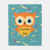 Schattig gele uil blauw patroon fleece deken (Voorkant)