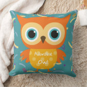 Schattig gele uil blauw patroon  kwekerij kussen (Deken)