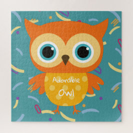 Schattig gele uil blauw patroon  speelgoed kinder legpuzzel