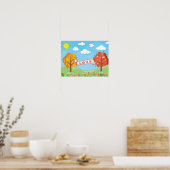 Schattig Geloof in Liefde Vriendelijkheid Bomen Bl Poster (Keuken)