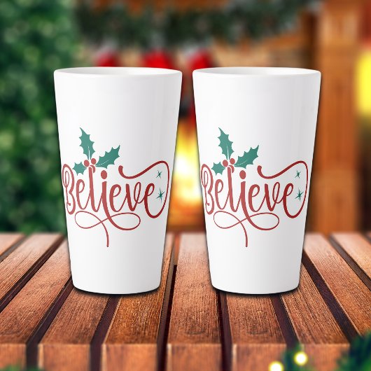 Schattig 'Geloof' Kerstmis Latte Mok