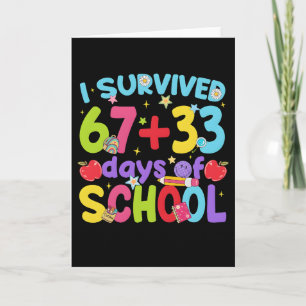 Schattig gelukkig 100 dagen school eerste dag van  kaart
