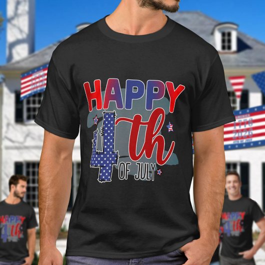 Schattig Gelukkig 4 juli T-shirt