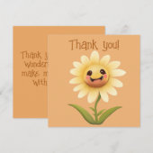 Schattig Gelukkig Bloem Dank u Bedankkaart (Voorkant / Achterkant)