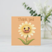 Schattig Gelukkig Bloem Dank u Bedankkaart (Staand voorkant)