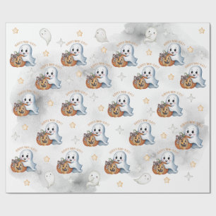 Schattig Gelukkig Boo Geest Halloween Inpakpapier 