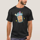 Schattig Gelukkig Bubble Tea Ontwerp T-shirt (Voorkant)
