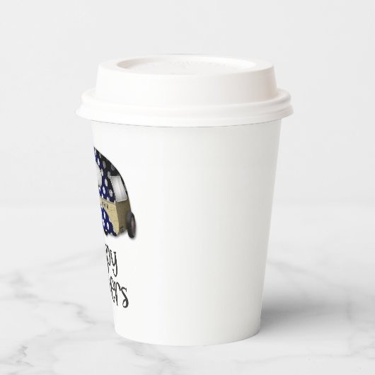 schattig gelukkig Campers woord art party Papieren Bekers (Links)