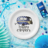 schattig gelukkig Campers woord art party Papieren Bordje (Feest)