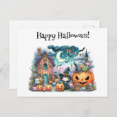 Schattig Gelukkig Halloween Kawaii  Briefkaart (Voorkant / Achterkant)