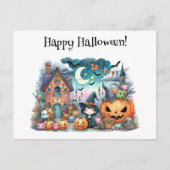 Schattig Gelukkig Halloween Kawaii  Briefkaart (Voorkant)