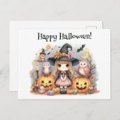 Schattig Gelukkig Halloween Kawaii  Briefkaart (Voorkant / Achterkant)