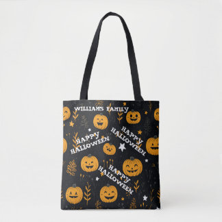 Schattig Gelukkig Halloween Pompoen Modern Tote Bag