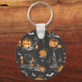 Schattig Gelukkig Halloween Sleutelhanger (Achterkant)