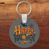 Schattig Gelukkig Halloween Sleutelhanger (Voorkant)
