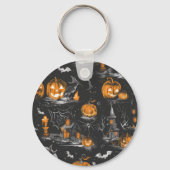 Schattig Gelukkig Halloween Sleutelhanger (Achterkant)