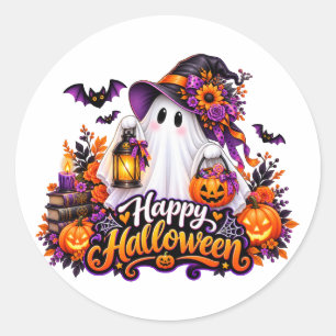 Schattig Gelukkig Halloween Spoken – Griezelig & K Ronde Sticker
