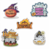 Schattig Gelukkig Halloween Sticker (Voorkant)