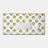 Schattig gelukkig hommel patroon wit bureaumat (Keyboard & Muis)