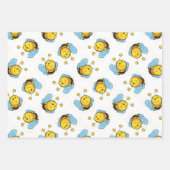 Schattig gelukkig hommel patroon wit inpakpapier vel (Voorkant)