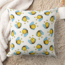 Schattig gelukkig hommel patroon wit
