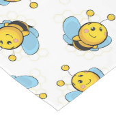 Schattig gelukkig hommel patroon wit lange tafelloper (Hoek)