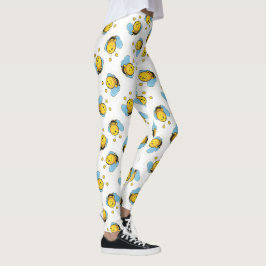 Schattig gelukkig hommel patroon wit leggings